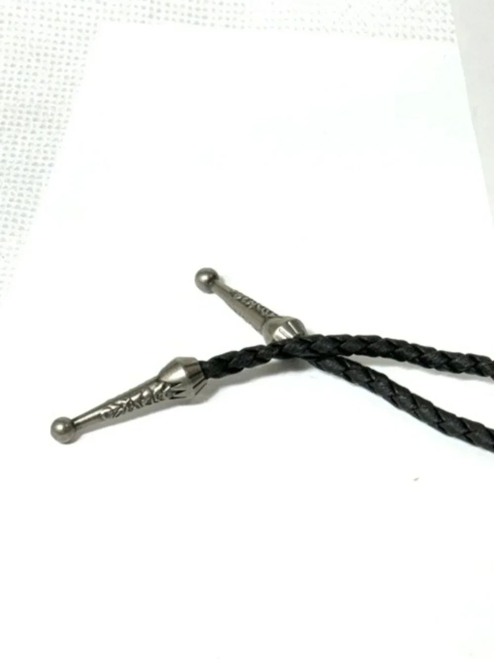 Blue stone, black cord western cowboy bolo tie.